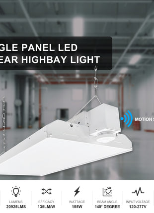 2FT 155W Integrated LED Linear High Bay with Motion Sensor,5000K,20925LM (4 Pack)
