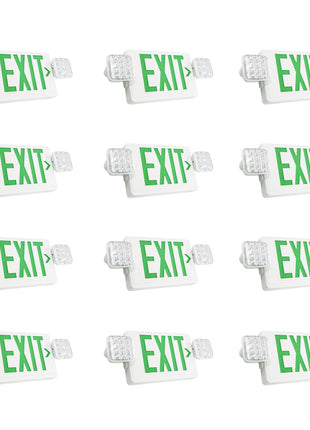 Led Emergency Exit Lights with 2 Adjustable Heads, Exit Signs Lights with Battery Backup (12 Packs)