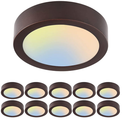 13 Inch 25W LED Flat Mount Ceiling Light,5CCT,1375Lumens,Dimmable,10Pack