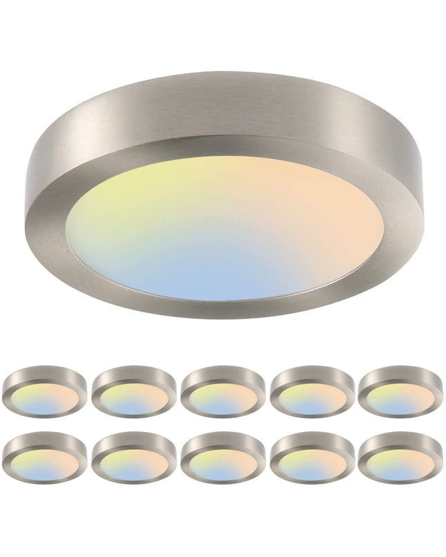13 Inch 25W LED Ceiling Light Flush Mount,5CCT,1375Lumens,Dimmable,10Pack