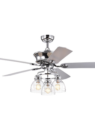 52-in Farmhouse Glass Shade 5-blade Reversible Ceiling Fan With Lights And Remote