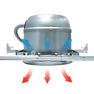 6 Inch IC-rated Airtight Shallow Recessed Housing Can for New Constructions, IC-rated, ceiling joists and drop ceiling installations