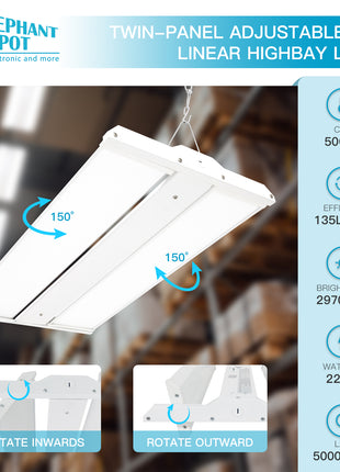 220W LED Linear High Bay,5000K,29700LM,0-10V Dimmable