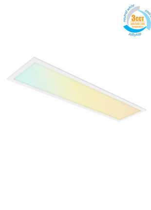1x4FT LED Dimmable Flat Panel Light，3CCT with Watte Selectable,Up to 4400Lumens,2Pack