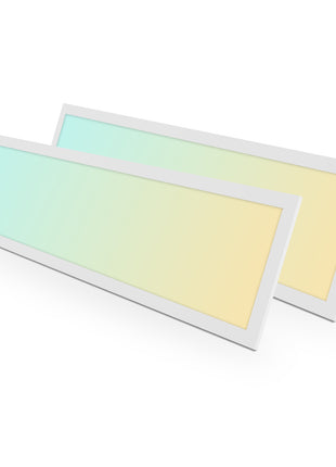 1x4FT LED Dimmable Flat Panel Light，3CCT with Watte Selectable,Up to 4400Lumens,2Pack