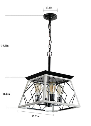 4-Light Farmhouse Chandeliers For Dining Room White(No Bulbs)