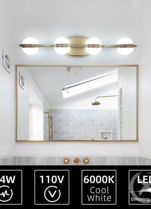 Vanity Lights With 4 LED Bulbs For Bathroom Lighting