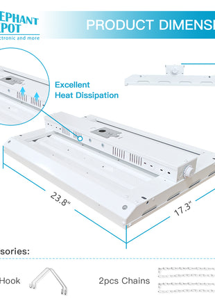 210W Integrated LED Linear High Bay,5000K,28350LM,0-10V Dimmable