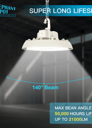 LED UFO High Bay,3 Wattage Selectable,4000K/5000K,Up to 32400LM,Dimmable