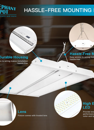 220W LED Linear High Bay,5000K,29700LM,0-10V Dimmable