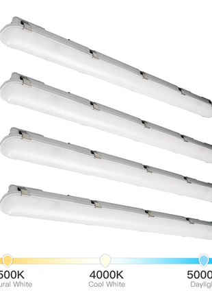 4FT Dimmable LED Vapor Tight Light,3CCT,4420 to 5850LM,34W/38W/45W，4Pack