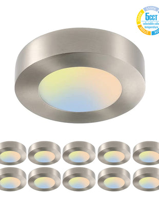 5.5 Inch 10.5W LED Ceiling Light Flush Mount,5CCT,580Lumens,Dimmable,10Pack