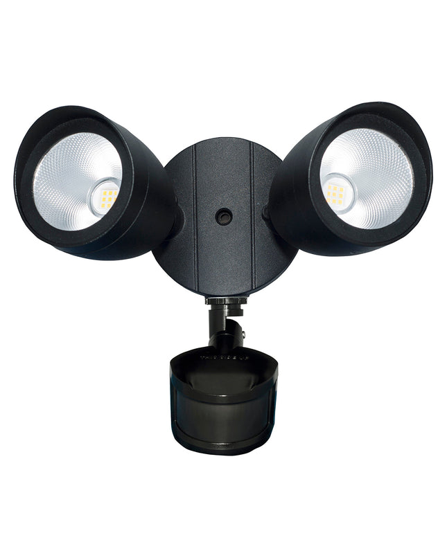 20W Round LED Security Light with Motion Sensor，Dusk-to-Dawn，5000K,Black