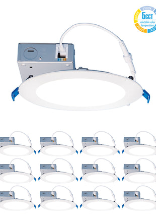 6inch Recessed Lighting LED Fixture-5CCT,900Lumens,12W-Residential Square  Downlight-12Pack-Wholesale