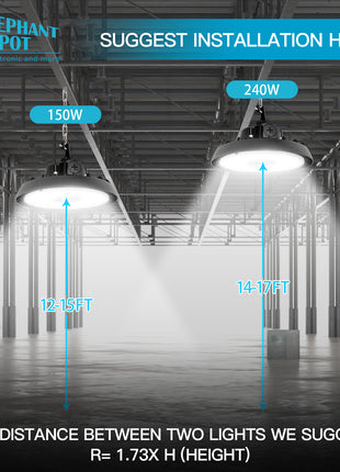 LED UFO High Bay,3 Wattage Selectable,4000K/5000K,Up to 32400LM,Dimmable