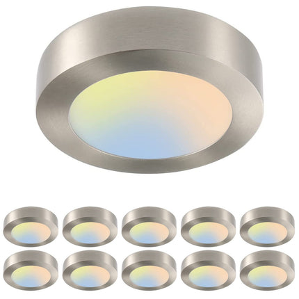 7 Inch 13.5W LED Ceiling Light Flush Mount,5CCT,750Lumens,Dimmable,10Pack