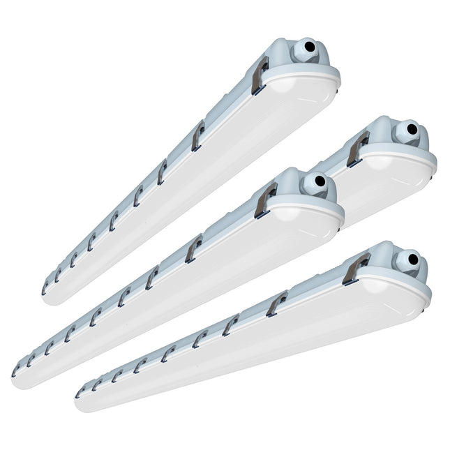 4 Pack 8FT LED Vapor Tight Light,65/75/90W,11700lm,IP65 Waterproof Led Outdoor Shop Light,3500K/4000K/5000K CCT Selectable,UL&DLC Listed Led Shop Light for Parking Garage,Carport