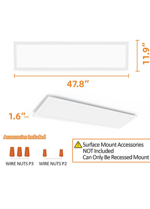 LED Flat Panel Light，3CCT with Watte Selectable,0-10V Dimmable,120-277V
