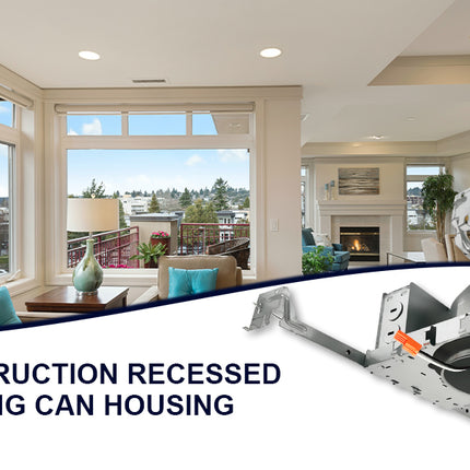 4 Inch IC-rated Airtight Shallow Recessed Housing Can for New Constructions, IC-rated, ceiling joists and drop ceiling installations