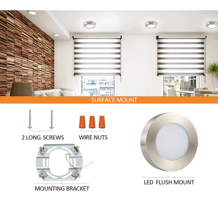 5.5 Inch 10.5W LED Ceiling Light Flush Mount,5CCT,580Lumens,Dimmable,10Pack