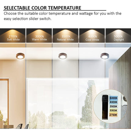 5.5 Inch 10.5W LED Ceiling Light Flush Mount,5CCT,580Lumens,Dimmable,10Pack