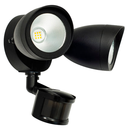 20W Round LED Security Light with Motion Sensor，Dusk-to-Dawn，5000K,Black