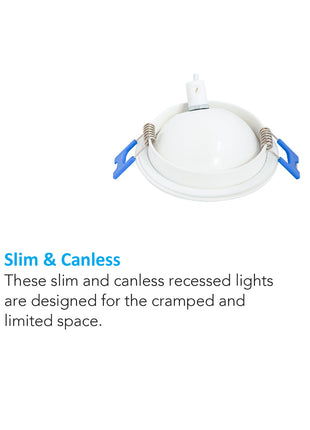 4 Inch 9W Canless Spot Floating Recessed Light,5CCT,540 Lumens,Tilt Up to 85˚