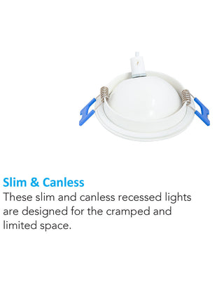 6 Inch 12W Canless Flood Floating Recessed Light,5CCT,800 Lumens,Tilt Up to 85˚