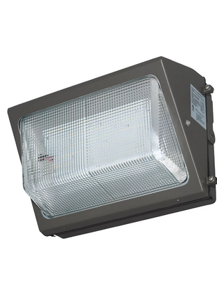 75W LED Eco Commercial Wallpack, 8635 lumens, daylight 5000K, heavy duty die-cast aluminum, DLC