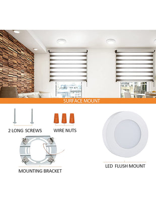 9 Inch 18.5W LED Flush Mount Ceiling Light,5CCT,1050Lumens,Dimmable,10Pack