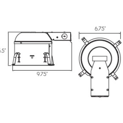 MW Lighting 6 Inch Shallow Remodel Recessed Housing Can
